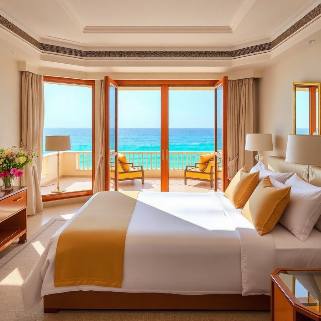 Sea-view suite with an open balcony