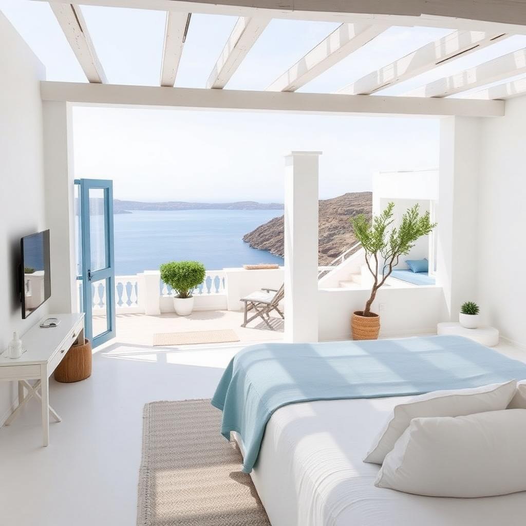 Sea-view suite with a private terrace and Aegean views