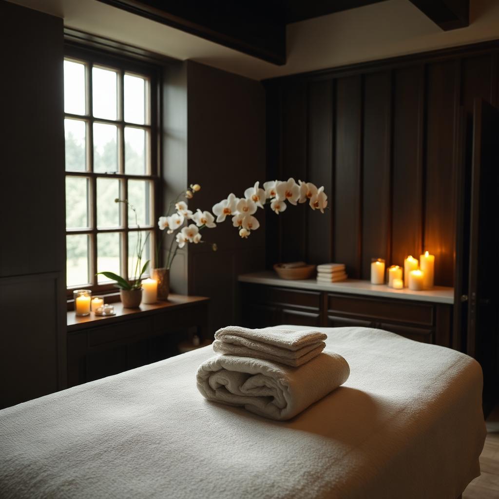 Serene spa treatment room